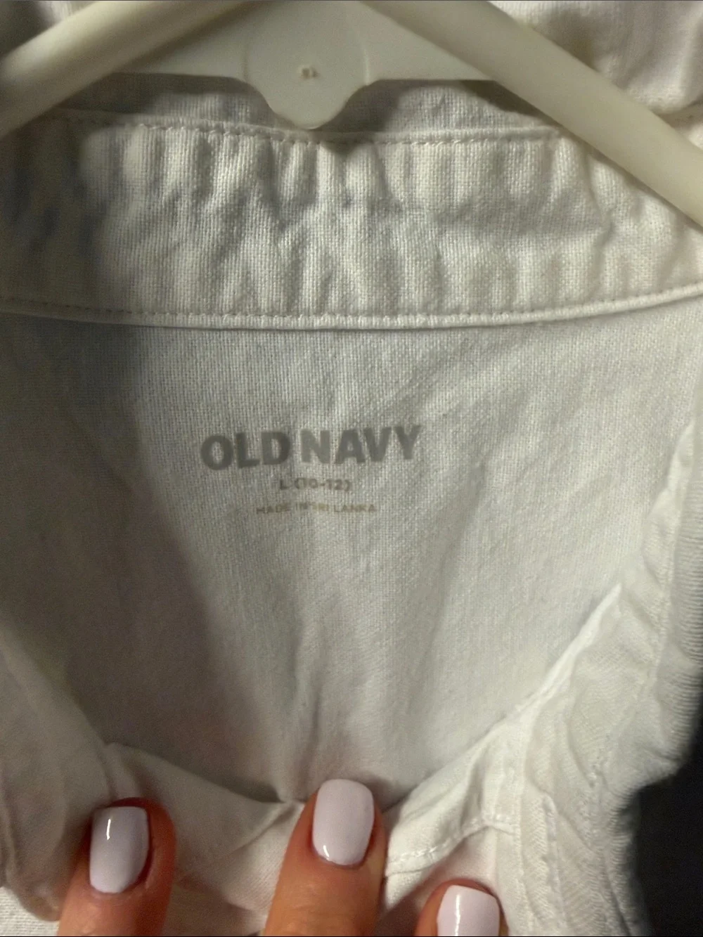 Old Navy Boys White Collared Button-Down Shirt | EUC | Sz L (10-12)